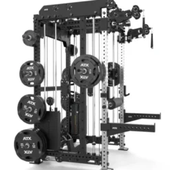 Multi Pull Smith Rack ATX fitness 2 x 110 kg avec résistance extrême de 1000 kg et 6 points de traction pivotants