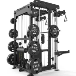 Multi Pull Smith Rack ATX fitness 2 x 110 kg avec résistance extrême de 1000 kg et 6 points de traction pivotants