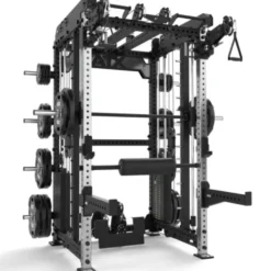 Multi Pull Smith Rack ATX fitness 2 x 110 kg avec résistance extrême de 1000 kg et 6 points de traction pivotants