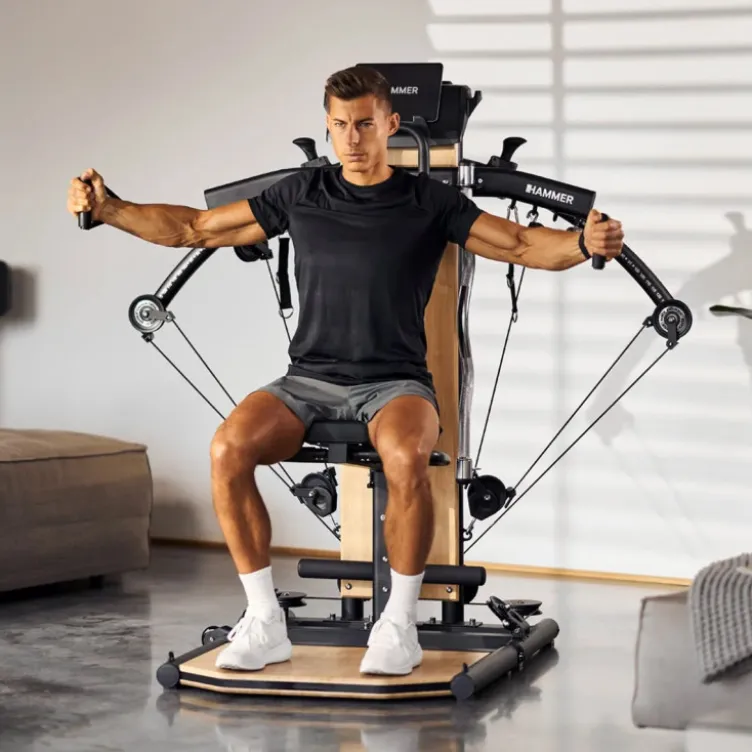 Multi-station en bois Bio force avec technologie TNT - Entraînement polyvalent en homegym avec résistance maximale de 125 kg