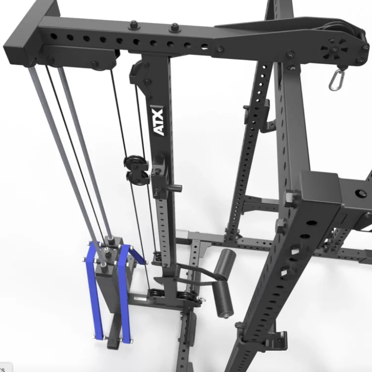 Option poste à poulie ATX à charge guidée de 125 kg avec réglage de la hauteur et supports pour bandes de résistance