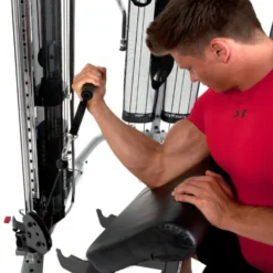 Option pupitre à biceps pour exercices de curl avec support pour haltère long