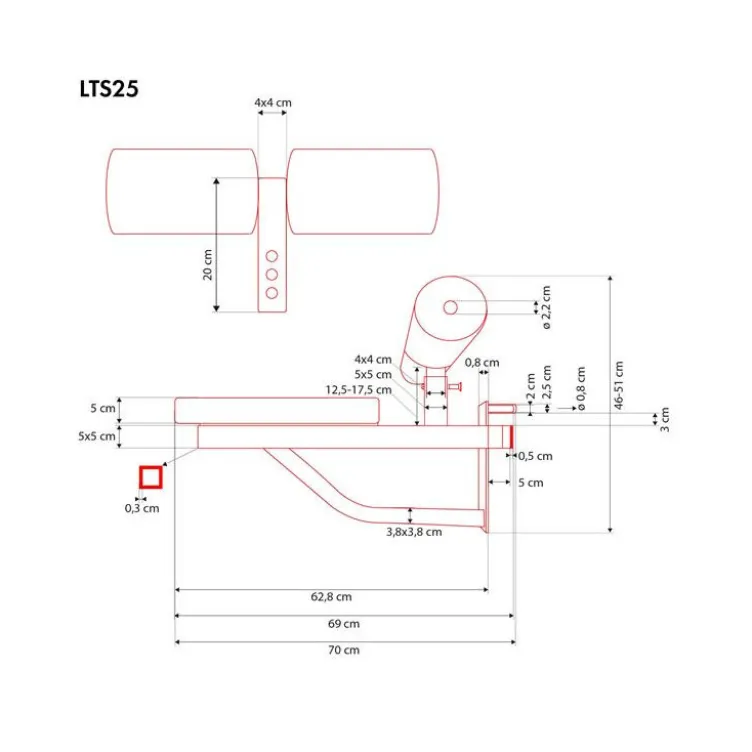 Option universelle siège de musculation avec rouleau de blocage réglable - Capacité de charge 160 kg