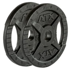 Pack ATX - Barre de musculation olympique 220 cm chromée avec colliers de serrage et 107.5 kg de poids