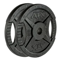 Pack ATX - Barre de musculation olympique 220 cm chromée avec colliers de serrage et 107.5 kg de poids