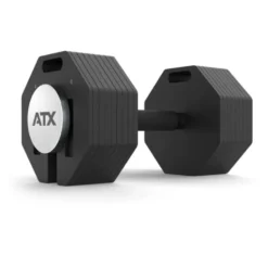 Pack complet avec une paire d'haltères ATX à charge réglable 2 x 36 kg et support de stockage - Barre SZ incluse