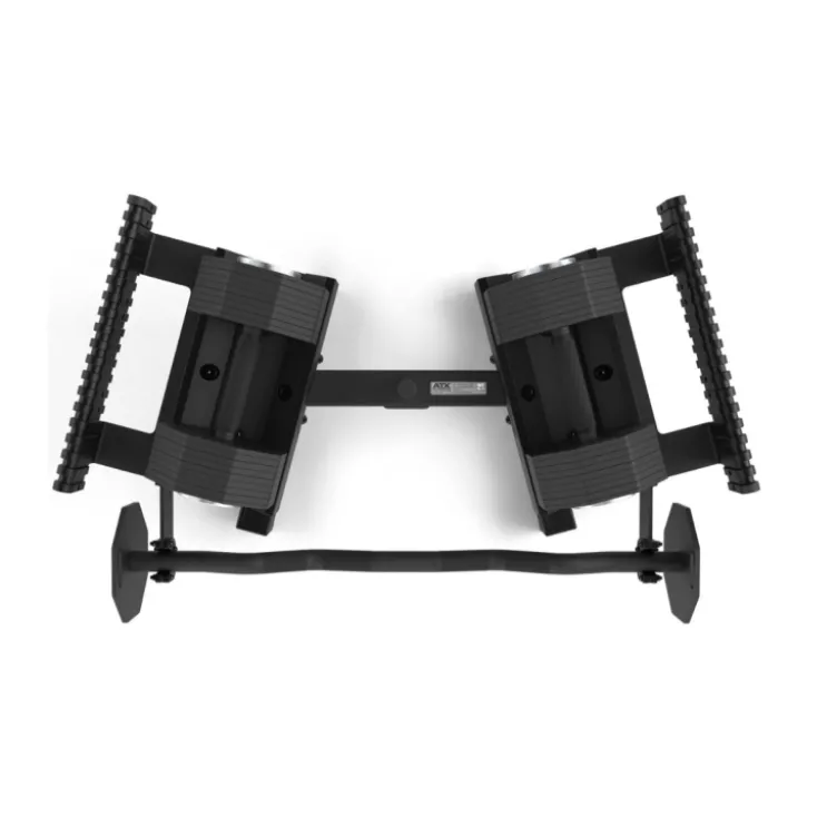 Pack complet avec une paire d'haltères ATX à charge réglable 2 x 36 kg et support de stockage - Barre SZ incluse