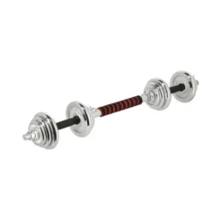 Pack complet d'haltères chromées avec mallette pour homegym - 21 kg