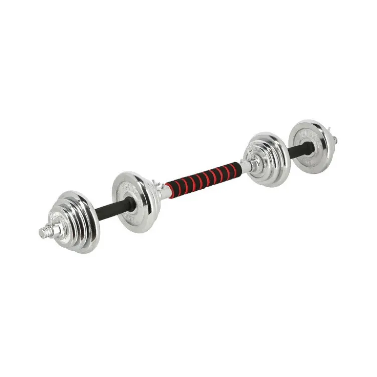 Pack complet d'haltères chromées avec mallette pour homegym - 21 kg