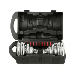 Pack complet d'haltères chromées avec mallette pour homegym - 21 kg