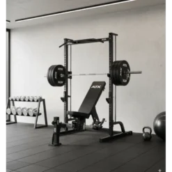 Pack de musculation ATX avec station multipresse et banc de musculation réglable - Set de disques de poids 125 kg inclus
