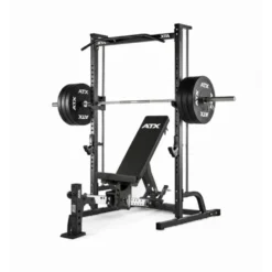 Pack de musculation ATX avec station multipresse et banc de musculation réglable - Set de disques de poids 125 kg inclus