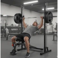 Pack de musculation ATX avec smith machine et banc de musculation réglable - Set de disques de poids standards 80 kg