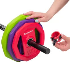 Pack d'entraînement complet barre de musculation 140 cm et plaques de poids 4-19 kg