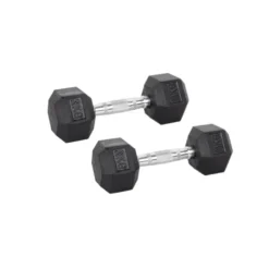 Pack de paires d'haltères de musculation hexagonaux Powergym de 3 kg à 40 kg avec revêtement en caoutchouc