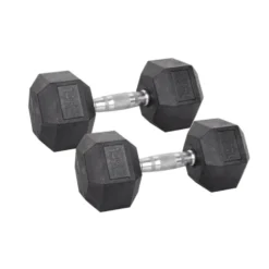 Pack de paires d'haltères de musculation hexagonaux Powergym de 3 kg à 40 kg avec revêtement en caoutchouc