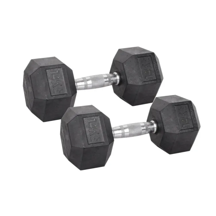 Pack de paires d'haltères de musculation hexagonaux Powergym de 3 kg à 40 kg avec revêtement en caoutchouc