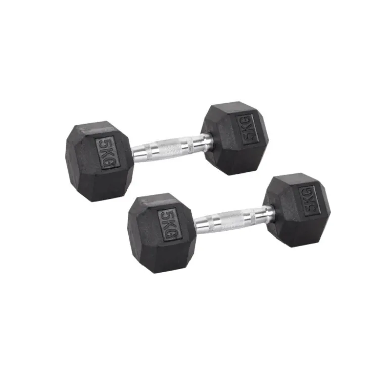 Pack de paires d'haltères de musculation hexagonaux Powergym de 3 kg à 40 kg avec revêtement en caoutchouc