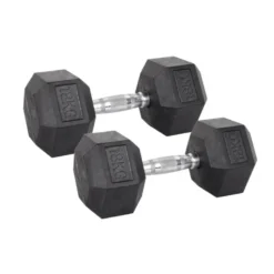 Pack de paires d'haltères de musculation hexagonaux Powergym de 3 kg à 40 kg avec revêtement en caoutchouc