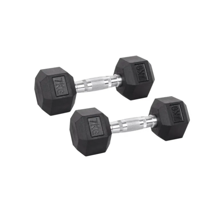 Pack de paires d'haltères de musculation hexagonaux Powergym de 3 kg à 40 kg avec revêtement en caoutchouc