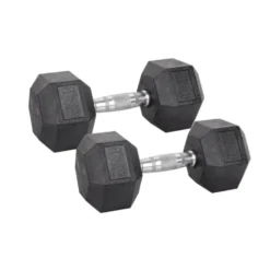 Pack de paires d'haltères de musculation hexagonaux Powergym de 3 kg à 40 kg avec revêtement en caoutchouc