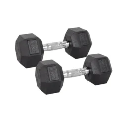 Pack de paires d'haltères de musculation hexagonaux Powergym de 3 kg à 40 kg avec revêtement en caoutchouc