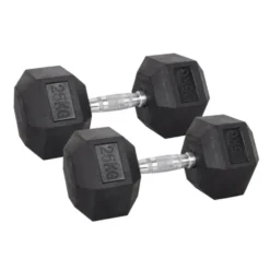 Pack de paires d'haltères de musculation hexagonaux Powergym de 3 kg à 40 kg avec revêtement en caoutchouc