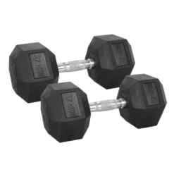 Pack de paires d'haltères de musculation hexagonaux Powergym de 3 kg à 40 kg avec revêtement en caoutchouc