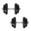Pack home-gym de musculation avec chaise romaine avec banc et kit d'haltères complet de 50 kg