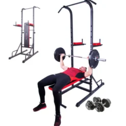 Pack home-gym de musculation avec chaise romaine avec banc et kit d'haltères complet de 50 kg