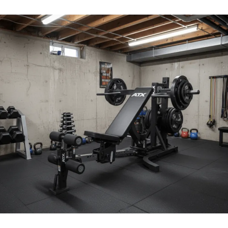 Pack musculation home gym avec banc multipresse à bras à levier 2 x 125 kg et option leg curl / leg extension - 85 kg de poids
