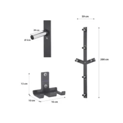 Pack Supports de rangement pour barres de musculation x 2 et disques de poids à fixation murale