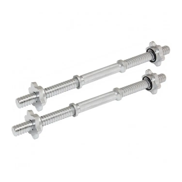 Paire de barres d'haltères standard avec colliers spinlock