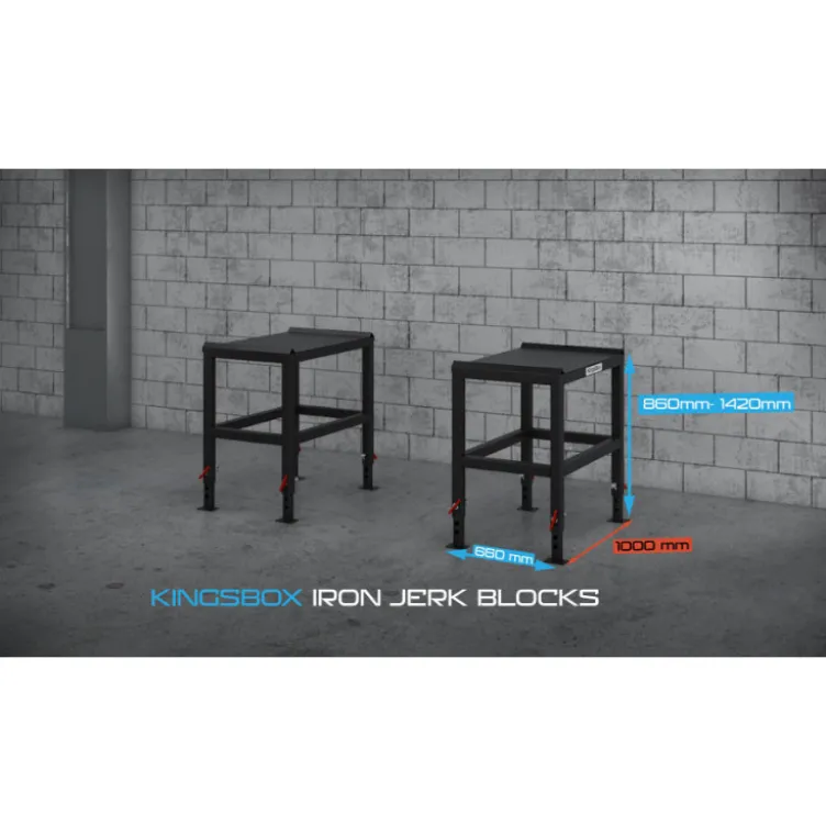 Paire de 2 metal Jerk blocks pour exercices de force - Strongman