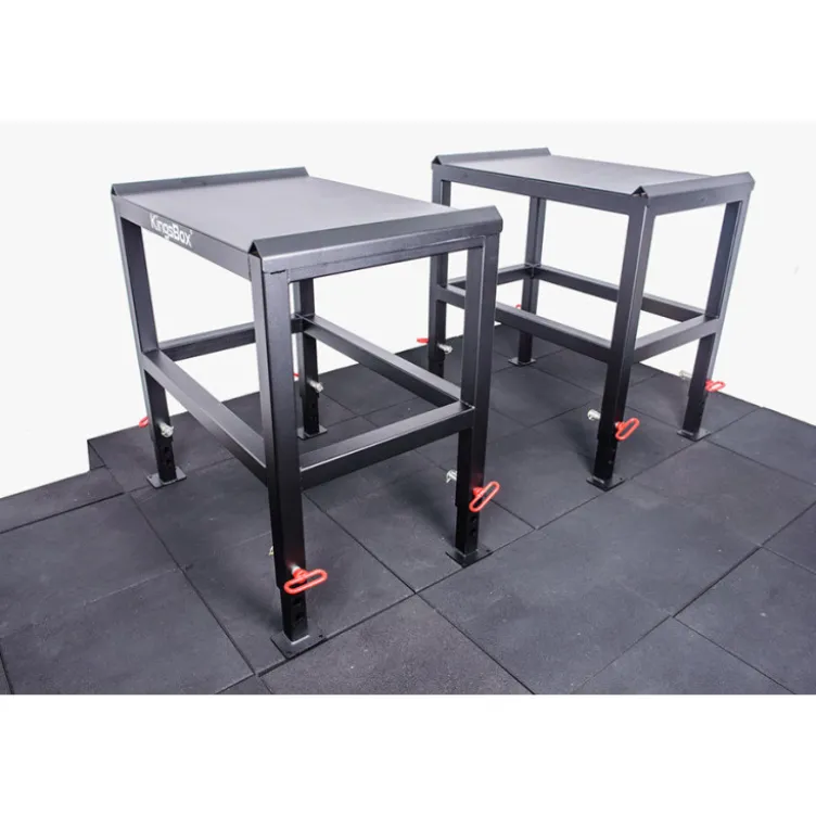 Paire de 2 metal Jerk blocks pour exercices de force - Strongman