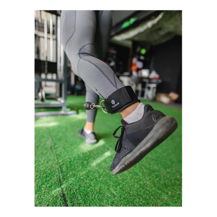 Paire de sangles de cheville pour renforcement musculaire adaptable sur poulie