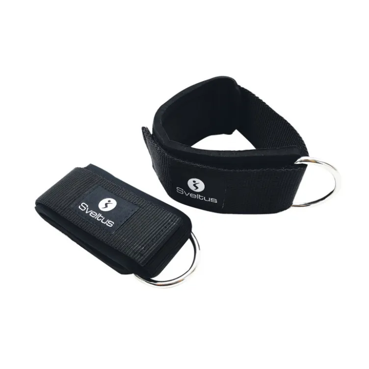 Paire de sangles de cheville pour renforcement musculaire adaptable sur poulie