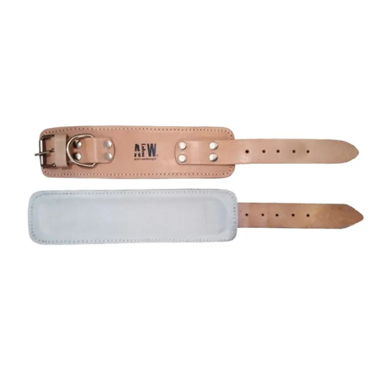 Paire de sangles en cuir naturel pour exercices de tirage sur machine de musculation