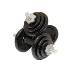 Paire d'haltères courtes avec kit de poids 2 x 10 kg pour training home-gym