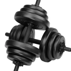 Paire d'haltères courts de musculation avec disques de poids inclus