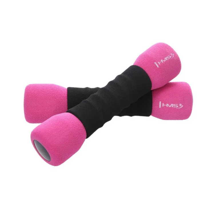 Paire d'haltères de fitness en acier avec face extérieure en mousse 2 x 1 kg