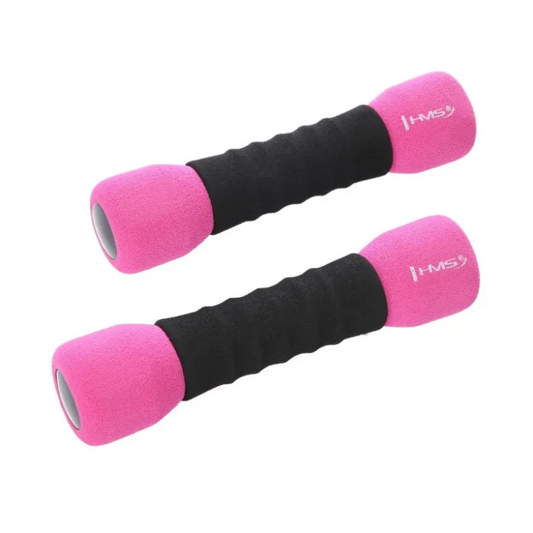 Paire d'haltères de fitness en acier avec face extérieure en mousse 2 x 1 kg