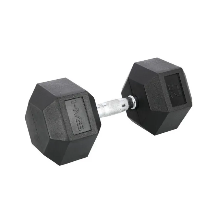 Paire d'haltères de musculation hexagonaux en caoutchouc de 8 kg à 40 kg