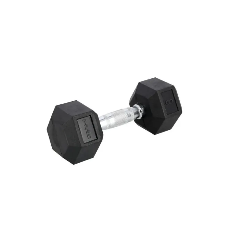 Paire d'haltères de musculation hexagonaux en caoutchouc de 8 kg à 40 kg