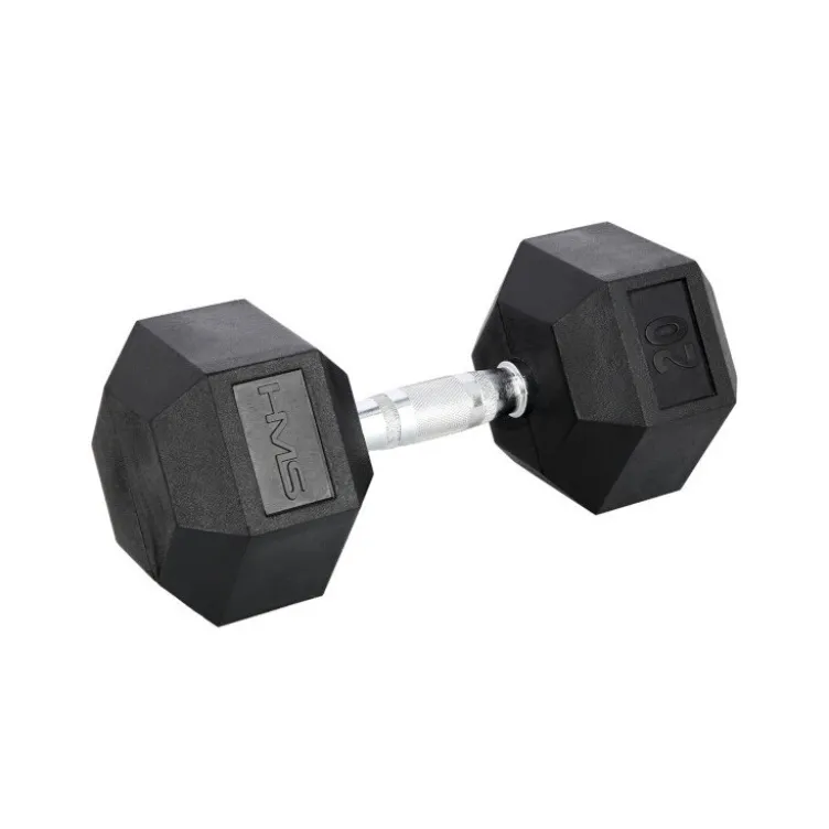 Paire d'haltères de musculation hexagonaux en caoutchouc de 8 kg à 40 kg