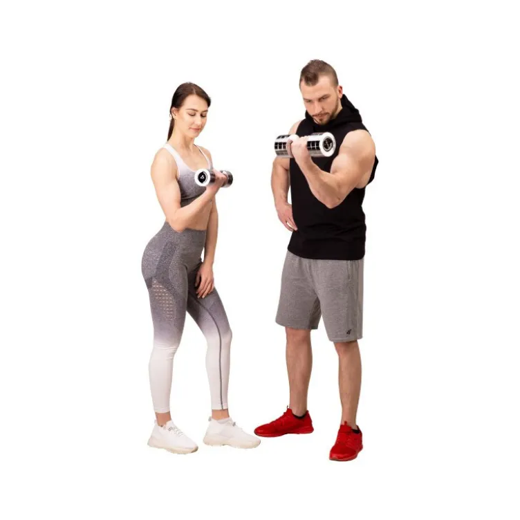 Paire d'haltères en acier chromé de 1 à 10 kg pour training en home-gym