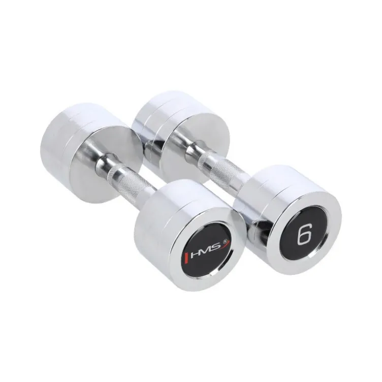 Paire d'haltères en acier chromé de 1 à 10 kg pour training en home-gym