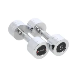 Paire d'haltères en acier chromé de 1 à 10 kg pour training en home-gym