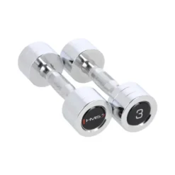Paire d'haltères en acier chromé de 1 à 10 kg pour training en home-gym