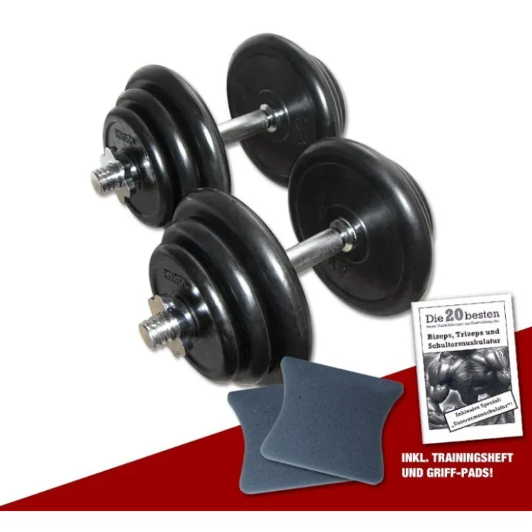 Paire d'haltères en KIT 2 x 20 kg avec mousse de protection pour entraînement à domicile